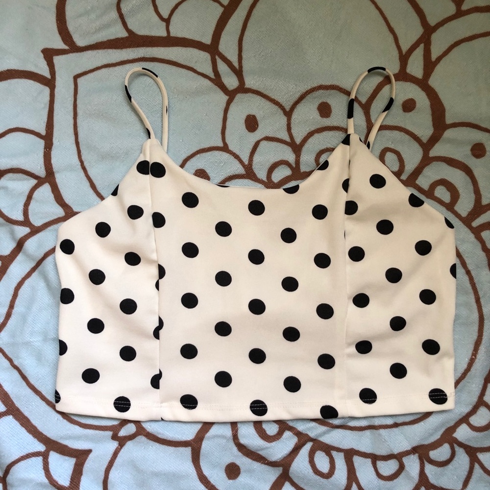 ✨NWOT! Polka Dot Cropped Top | Size Large